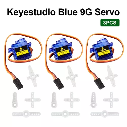 3 PCS keyestudio MINI SG90 9G 90도 서보 모터 블루, Arduino 로봇용 PH2.54 커넥터 포함